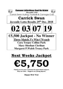 lotto numbers 29 dec 2018