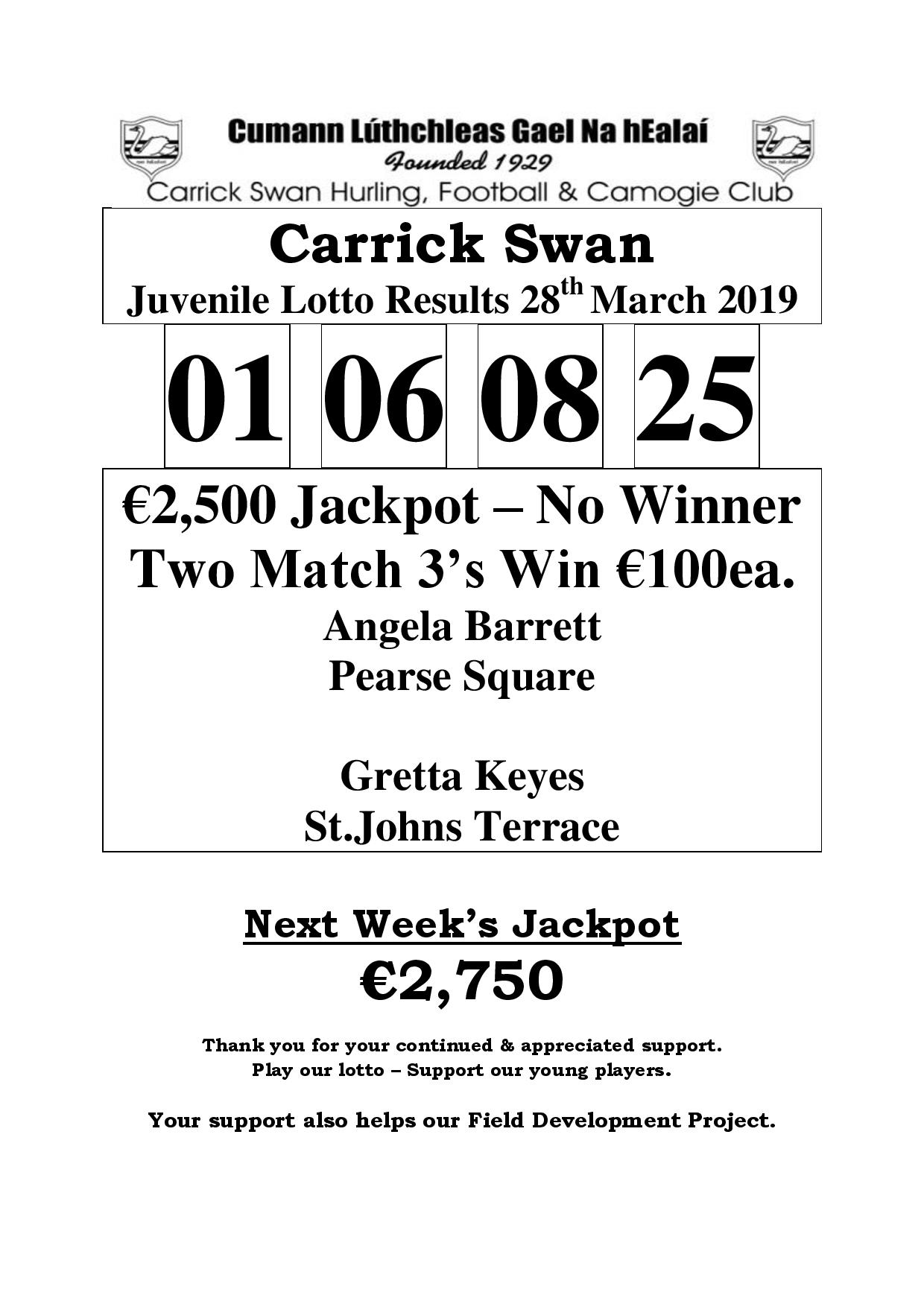 lotto results 28 march 2019