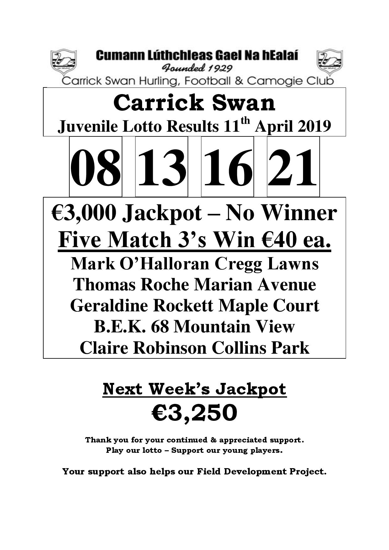 lotto result today april 11 2019