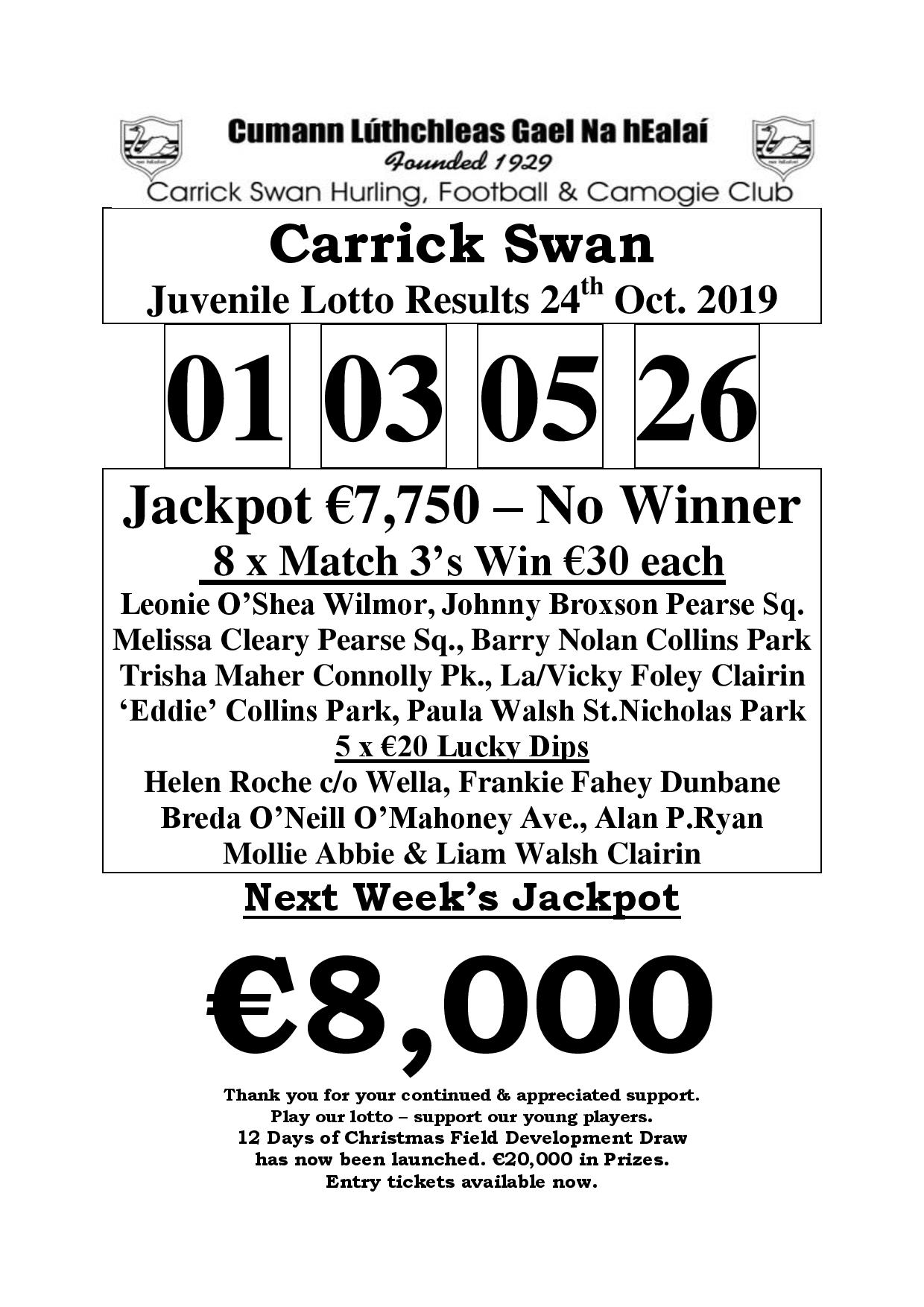 Lotto result deals 5 2019