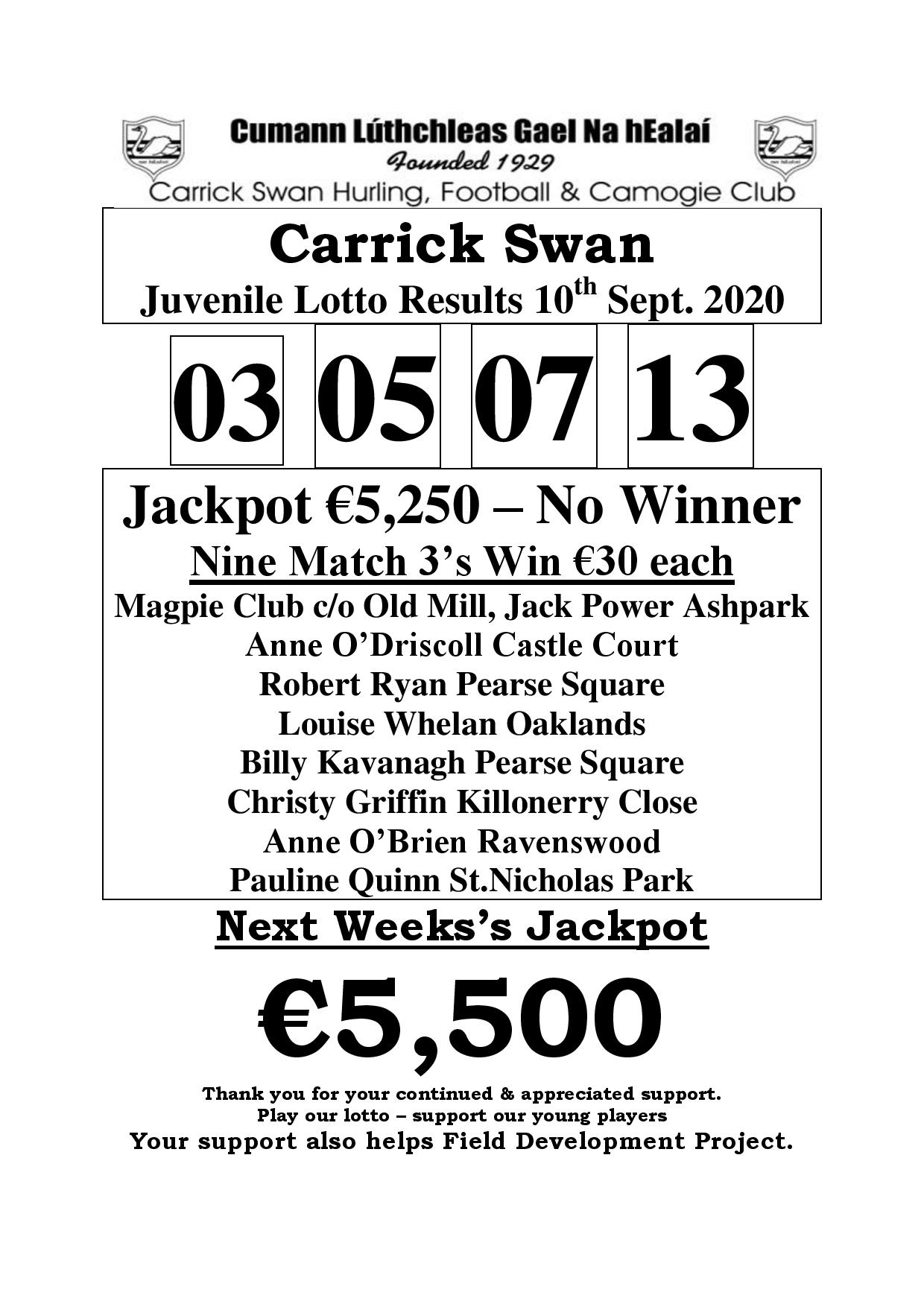 lotto results 10th may 2019